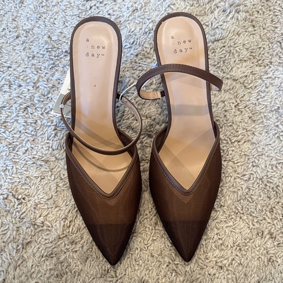 a new day Shoes - A New Day Women's mesh Brown Pointed-Toe Mules